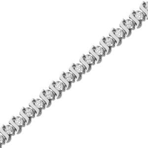 2 carat S link natural diamond tennis bracelet